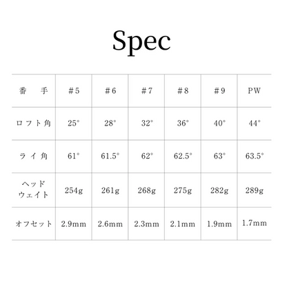 JP Prime Iron Set　プライム アイアン６本セット
